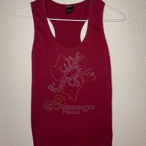 Maroon Bejeweled Tanktop